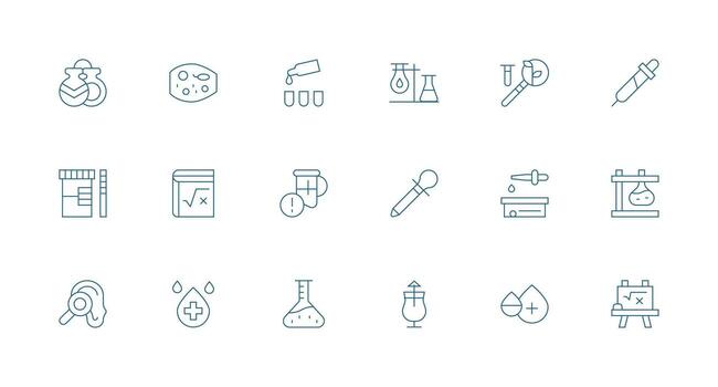 18 mínimo línea íconos para prueba gráficos limpiar icono conjunto icono paquete para ui proyectos vector