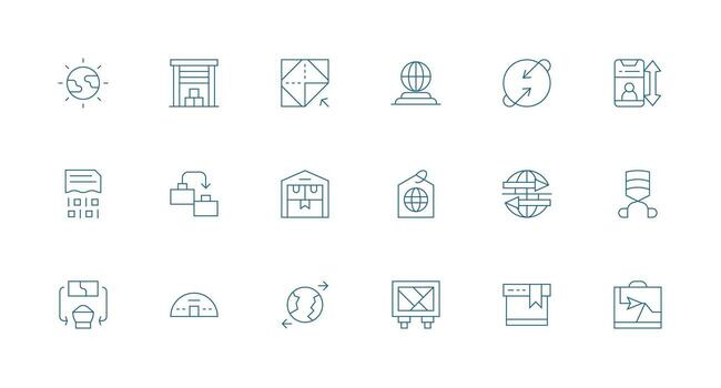 Minimal Line Style Export Icons with 18 Vectors Multi-Style Icons for Creative Projects