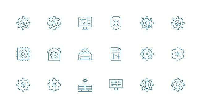 18 Icons for Customization in Minimal Line Format Scalable Icons for All Themes vector