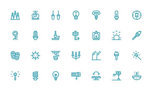 Bold Line Icons from Light Set with 28 Vectors Neatly Designed Icons for Web Platforms