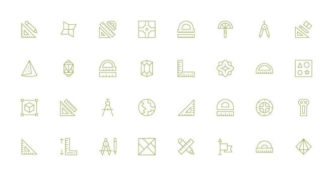 32 íconos para geometría en Delgado línea formato de confianza íconos para todas interfaces vector