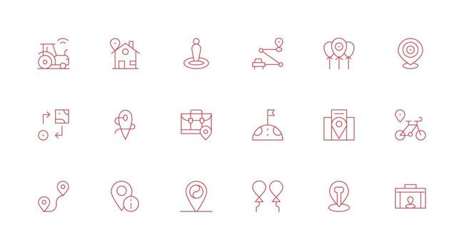 18 íconos para GPS en mínimo línea formato de confianza íconos para todas interfaces vector