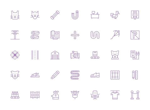 Line Icon Collection with 35 Light Line Designs Scalable Icons for Cross-Platform Interfaces vector