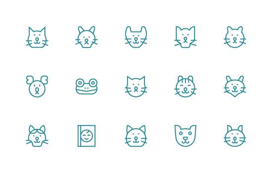 15 Icons for Adorable in Regular Line Format Fully Editable Icon Set for Web vector
