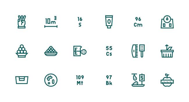 18 Icons for Quantity in Strong Stroke Line Format Web and App Icon Pack Collection vector