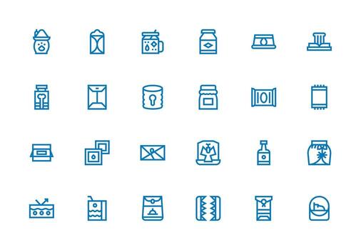 24 Icons for Sealed in Thick Line Line Format Quick Access Icons for UI Development vector