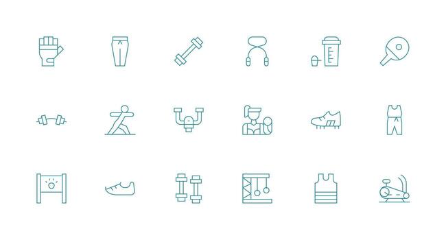Minimal Line Style Workout Icons with 18 Vectors Scalable Icons for All Themes