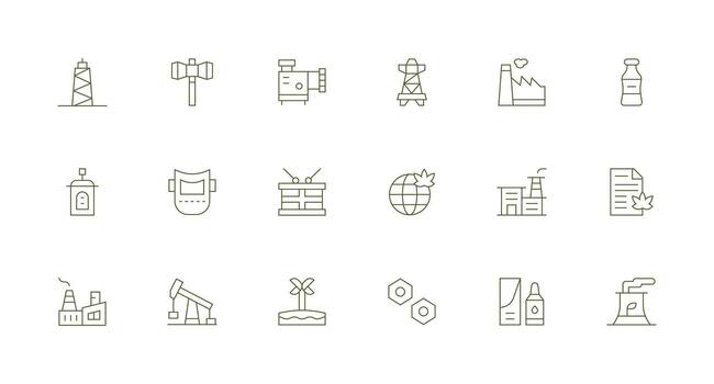 Minimal Line Style Industry Icons with 18 Vectors Clean Icon Set Icon Pack for UI Projects