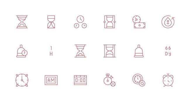 18 Period Icons in Minimal Line Aesthetic Minimal Icon Set for Interface Projects vector