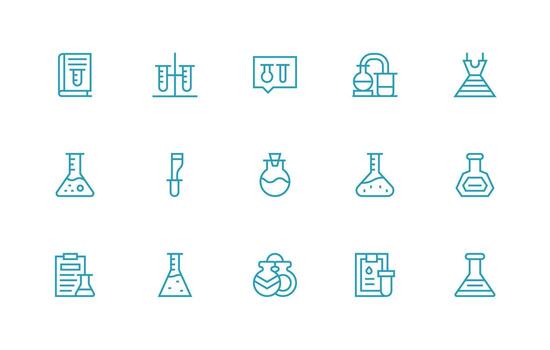 15 regular línea íconos para experimentación gráficos web icono colección vector