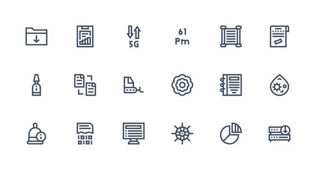 18 fuerte carrera línea íconos para datos gráficos icono conjunto para proyectos vector