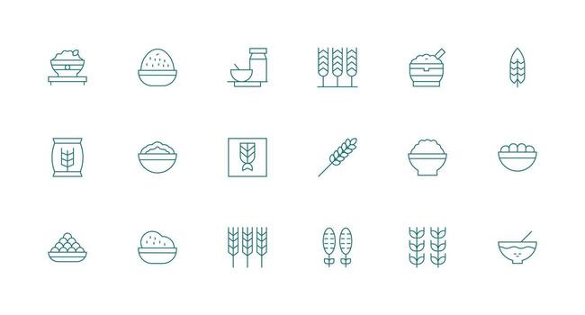 18 Minimal Line Vectors for Cereal Theme Clean Icon Set Icon Pack for UI Projects