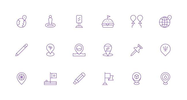 marcador visual paquete conteniendo 18 mínimo línea íconos rápido acceso íconos para ui desarrollo vector
