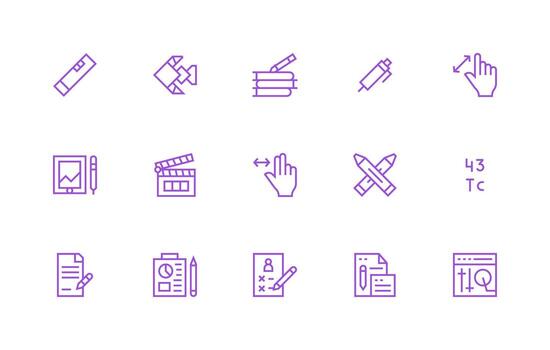 15 regular línea vectores para edición tema icono paquete para varios temas