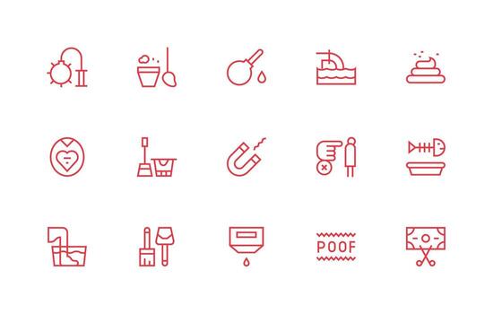 eliminación visual paquete conteniendo 15 regular línea íconos ligero icono serie para rápido prototipos vector