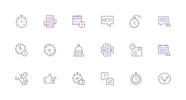 rápido incluso 18 mínimo línea ilustraciones ui y ux enfocado icono colección vector