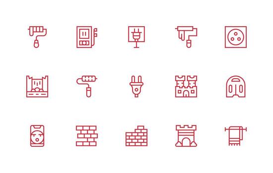 15 Regular Line Designs for Wall Icons Flexible Icon System for Web Interfaces vector