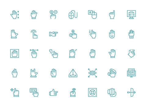 35 Regular Clean Line Vectors for Cursor Theme Multi-Purpose Icon Pack for Templates