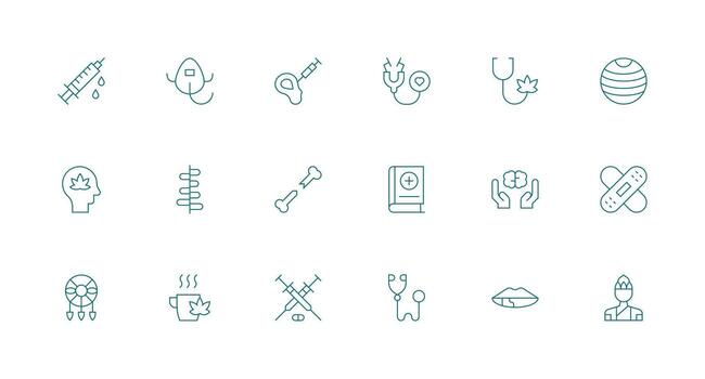 18 Icons for Therapy in Minimal Line Format Clean Icon Set Icon Pack for UI Projects vector