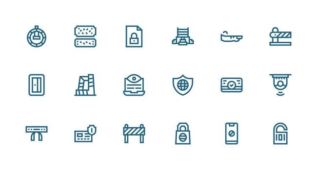 acceso icono conjunto con 18 fuerte carrera línea gráficos ui icono conjunto vector