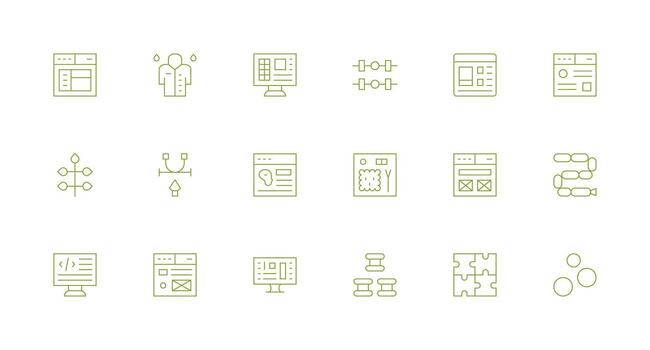 Elements Visual Pack containing 18 Minimal Line Icons Versatile Icon Collection for Designers vector