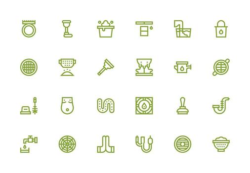 Drain featuring 24 Icons in Thick Line Line Design Clean Icon Set Icon Pack for UI Projects vector