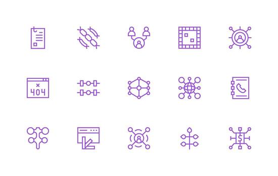 enlace icono colección con 15 regular línea diseños web y aplicación icono paquete colección vector