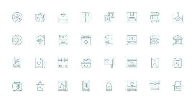 32 Thin Line Icons for Preservation Graphics Balanced Icon Set for Functional Design vector