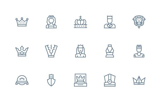 corona visual paquete conteniendo 15 regular línea íconos escalable íconos para todas temas vector