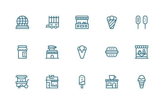 Vendor featuring 15 Icons in Regular Line Design Complete Icon Bundle for Web Design vector