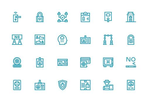 24 Icons for Access Control in Thick Line Line Format Pixel Perfect Icon Set vector