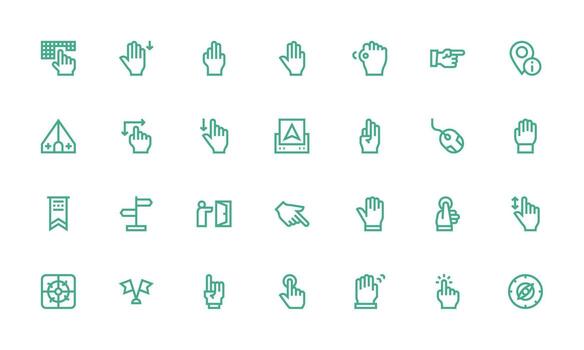 Bold Line Icons from Pointer Set with 28 Vectors Flat Icon Set