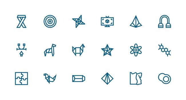 18 fuerte carrera línea estilo íconos desde forma colección multi-estilo icono colección vector