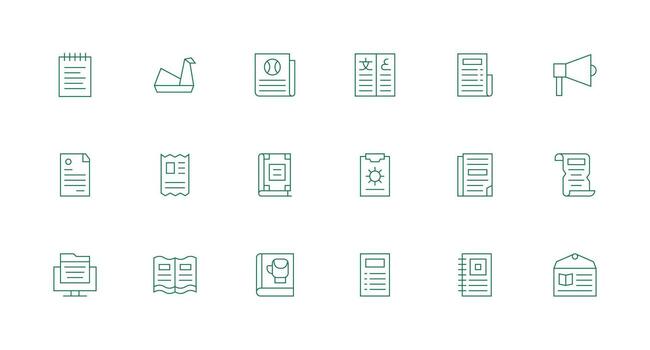 Instructions Visual Pack containing 18 Minimal Line Icons Clear and Concise Icon Set Collection vector