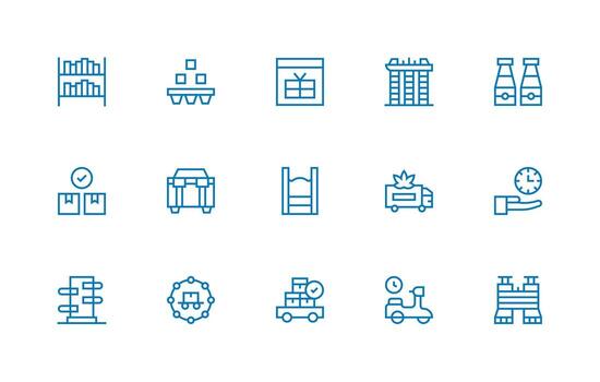 15 Icons for Logistic in Regular Line Format UI-Ready Icon Collection vector