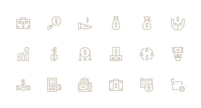 18 Minimal Line Vectors for Revenue Theme Interface Icon Collection for Daily Projects