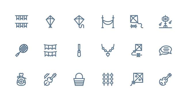 String Visual Pack containing 18 Strong Stroke Line Icons Reliable Icons for All Interfaces vector