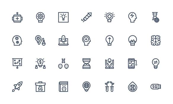 Bold Line Icons from Innovation Set with 28 Vectors Scalable Icons for Cross-Platform Interfaces