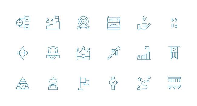 Milestone Set with 18 Minimal Line Icons Design Ready Icon Set for Teams vector