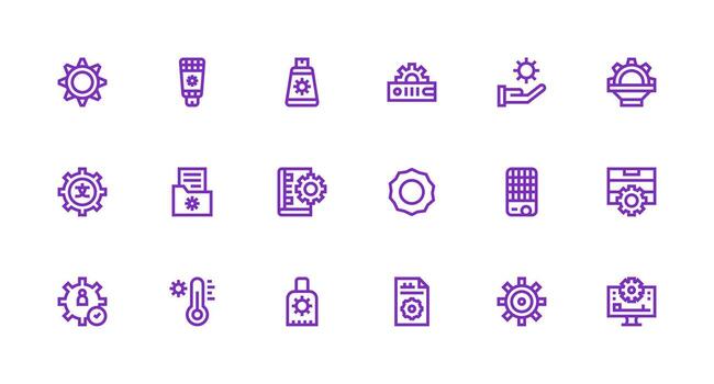 18 Strong Stroke Line Designs for Customize Icons Multi-Style Icons for Creative Projects vector