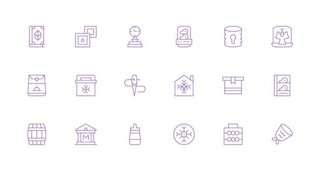 18 Minimal Line Style Icons from Preservation Collection Core Icon Collection for Daily Tasks vector