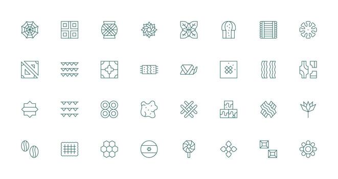 32 Delgado línea estilo íconos desde textura colección tablero icono serie vector