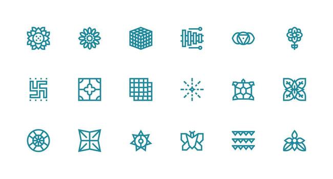 18 fuerte carrera línea íconos para modelo gráficos digital producto íconos para rápido entrega vector