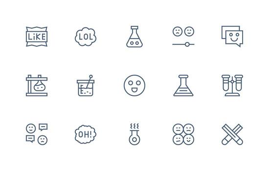 15 Regular Line Icons for Reaction Graphics Editable Icon Collection vector