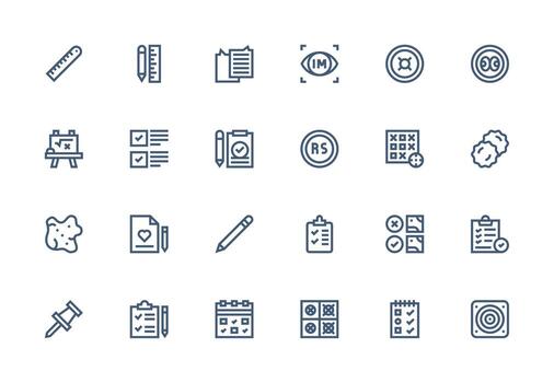 24 grueso línea línea íconos para marca gráficos alta resolución íconos para ninguna plataforma vector