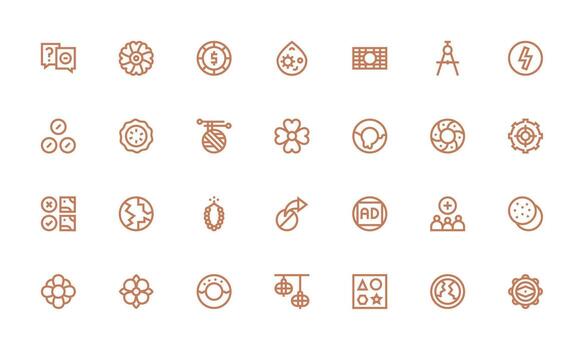 28 Icons for Circle in Bold Line Format Interface Icons for Daily Use vector