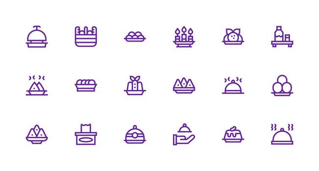 Tray Design Icons featuring 18 in Strong Stroke Line Style Interface Icon Collection for Daily Projects vector