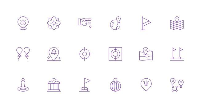 marcador visual paquete conteniendo 18 mínimo línea íconos ordenado icono conjunto vector