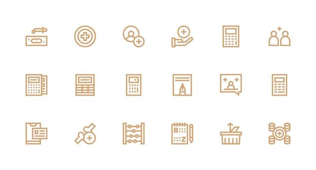Add featuring 18 Icons in Strong Stroke Line Design Pixel Perfect Icon Set vector