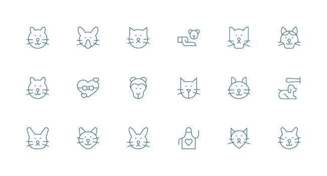 18 Icons for Cute in Minimal Line Format High-Resolution Icons for Any Platform vector